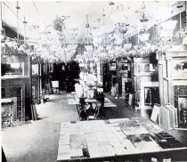 Interior of O.S. Kendall.  Mantle and Chandelier Department.